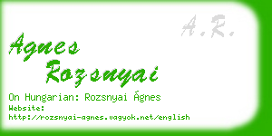 agnes rozsnyai business card